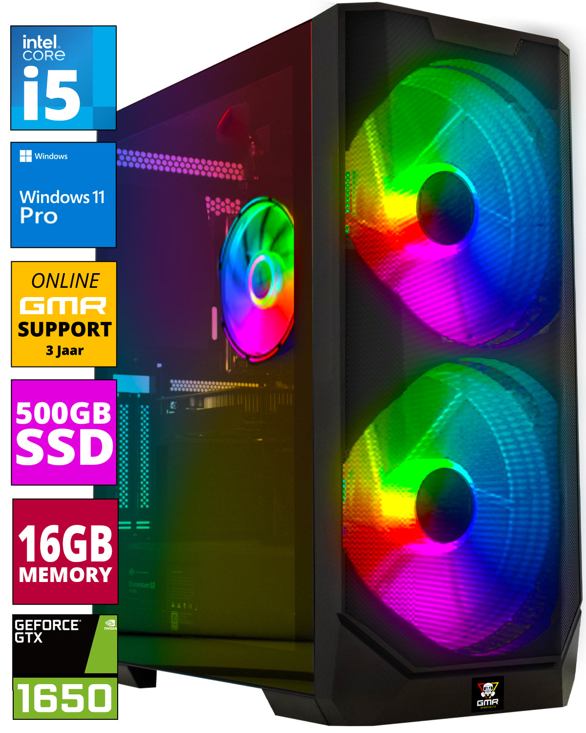 Intel Compleet PC Intel Core i5 16 GB RAM 500 GB SSD GTX 1650