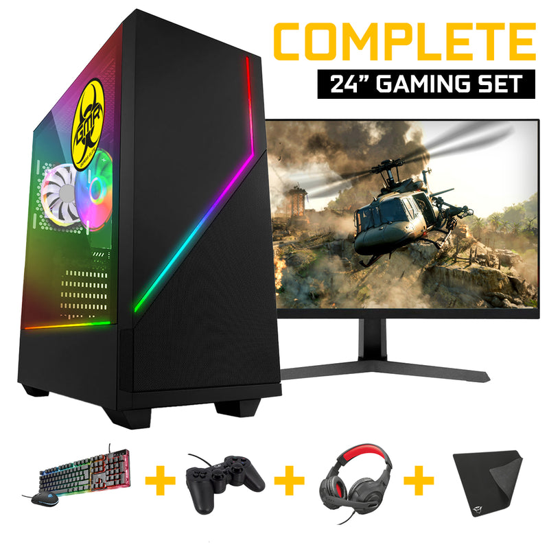 GMR - Gaming Set T1412824 (GamePC.T14128 + 24 Inch Monitor + Toetsenbord + Muis)