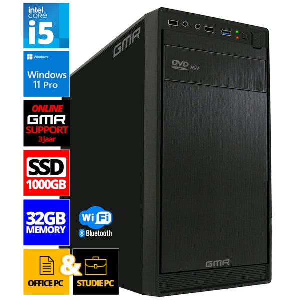 Intel Compleet PC | Intel Core i5 | 32 GB RAM | 1000 GB SSD | Windows 11 Pro