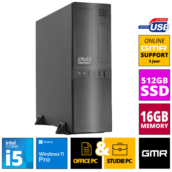Intel Compleet PC | Intel Core i5 | 8 GB RAM | 500 GB SSD | Windows 11 Pro