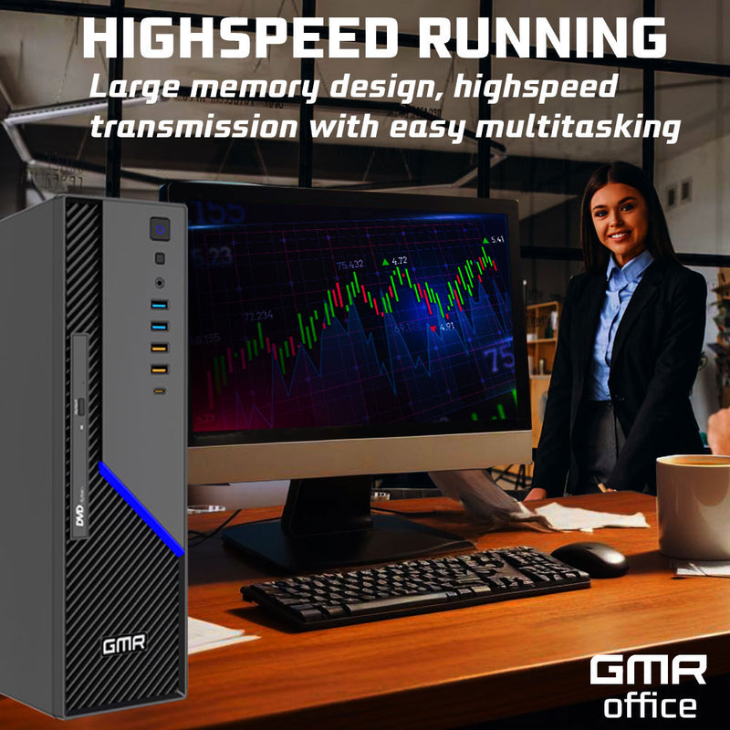 GMR Ultra SFF i5 Office PC - Business Office Computer | 16 GB RAM | 512GB SSD M.2 | DVD±RW | Windows 11 Pro | WiFi-Bluetooth