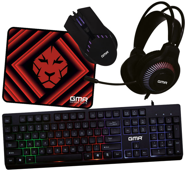 GMR 4-in-1 Gaming Set – RGB Toetsenbord, Muis, Headset en Muismat - Qwerty
