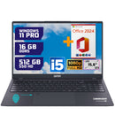 GMR - 15.6 Inch Full HD Laptop - Intel Core i5 - 16GB DDR5 RAM - 512GB SSD - Office 2024 - Windows 11 Pro voor Thuis, Office en Studie notebook