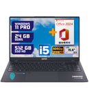 GMR - 15.6 Inch Full HD Laptop - Intel Core i5 - 24GB DDR5 RAM - 512GB SSD - Office 2024 - Windows 11 Pro voor Thuis, Office en Studie notebook