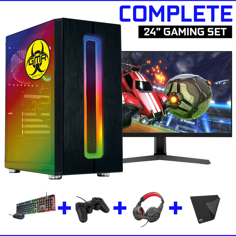 GMR - X-Control Gaming SET V1 (GamePC + 24 Inch Monitor + Toetsenbord + Muis + Game Controller)