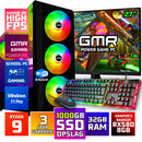 GMR Power Gaming PC SET 27" | Ryzen 9 | 32 GB RAM | 1000 GB SSD | Graphics RX 580 | Windows 11 Pro