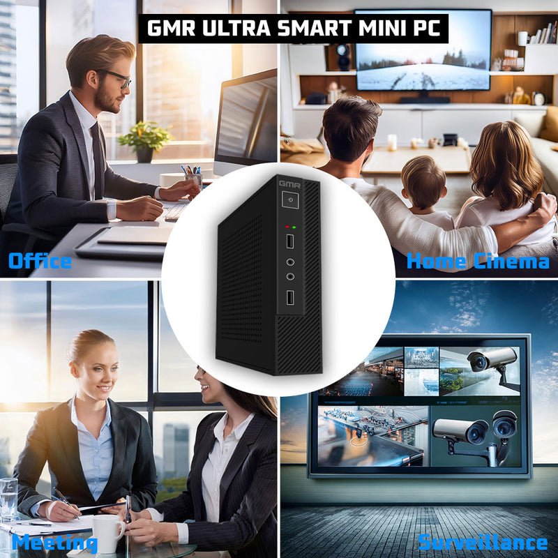 GMR Ultra mini Smart Computer met snelle Intel i7 - Business Office Desktop | 16GB RAM | 512GB SSD | USB3 | Windows 11 PRO | WiFi + Bluetooth | Incl. VESA bevestiging | Geschikt voor 2 schermen | 3 Jaar garantie | Direct klaar voor gebruik