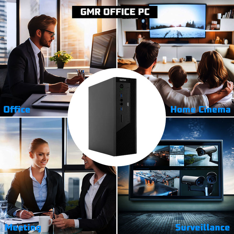 GMR Slim i7 Office PC SET - Business Office Computer | 16 GB RAM | 512GB SSD | USB 3 | DVD | Windows 11 Pro | WiFi-Bluetooth | 24 Inch Monitor + Muis & Toetsenbord