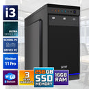 Intel Ultra Compleet Desktop PC | Intel Core i3 | 16 GB RAM | 256GB SSD | DVD+RW | Windows 11 Pro | Business Office Multimedia Computer
