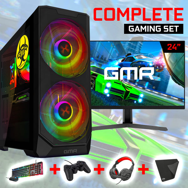 Game Computer SET geschikt voor Minecraft / Ryzen 5 - Vega 7 - 16GB - 500GB SSD / Inclusief 24" Gaming Monitor, Muis & Toetsenbord, Controller, Headset & Muismat