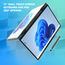 GMR - DUAL YOGA 360° Laptop - 2 x 14 Inch 2.2K Dual Touchscreen + Toetsenbord - Intel N100 - 16GB DDR4 RAM - 512GB SSD - Windows 11 voor Thuis, Office en Studie Notebook