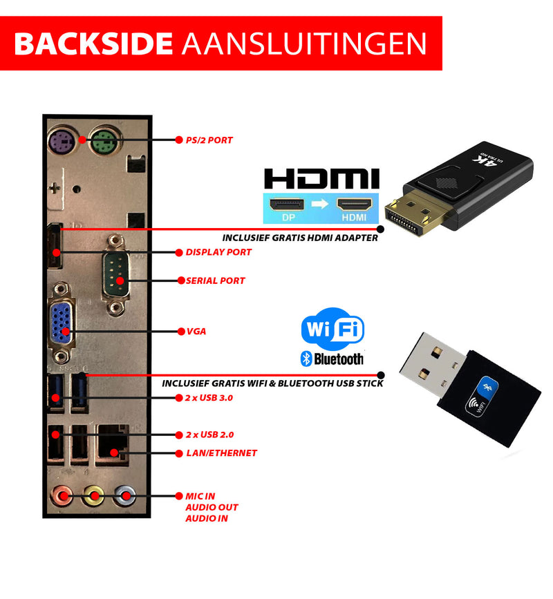 Intel Compleet PC | Intel Core i7 | 8 GB RAM | 250 GB SSD | Windows 11 Pro