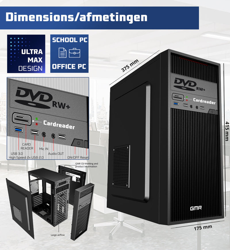 Intel Ultra max Compleet Desktop PC | Intel Core i5 | 32 GB RAM | 1 TB SSD | DVD+RW | Windows 11 Pro | Business Office Multimedia Computer