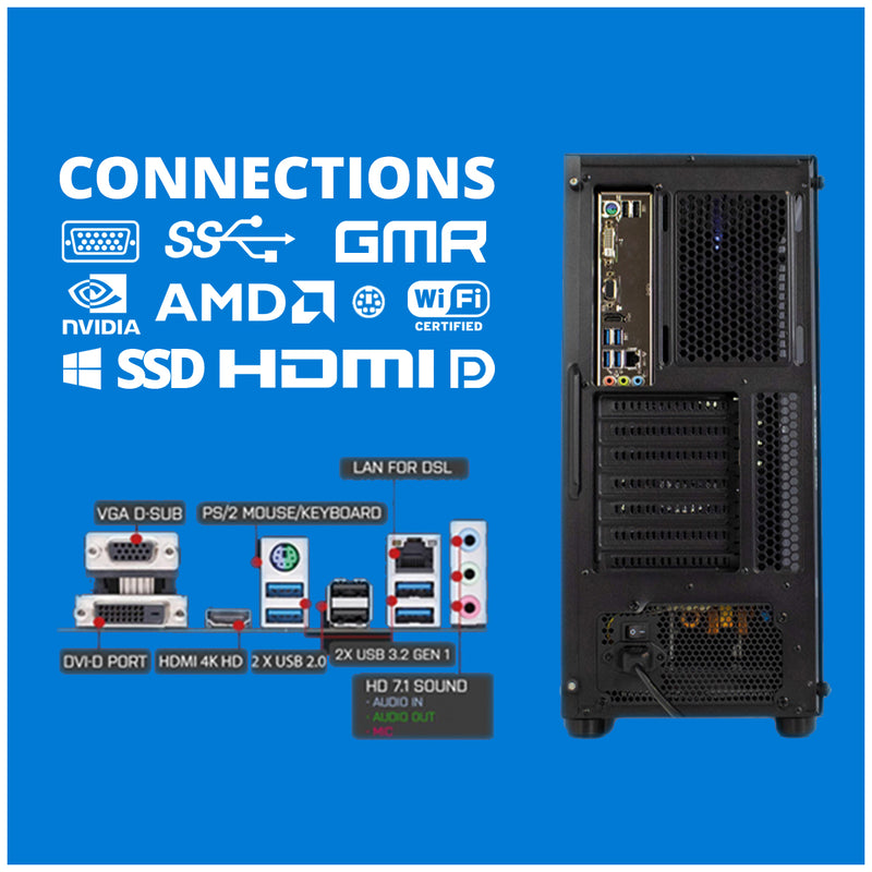 Intel Compleet PC | Intel Core i7 | 32 GB RAM | 1000 GB SSD | GTX 1650 | Windows 11 Pro