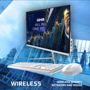 GMR All in One Desktop Computer met snelle Intel i7 | Ultra Smart Design | 24 Inch HD Scherm | 16GB RAM | 512GB SSD | USB3 | Windows 11 PRO | Draadloze Toetsenbord & Muis | WiFi + Bluetooth | Direct klaar voor gebruik | Wit