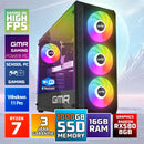 GMR Power Gaming PC - Ryzen 7 | 16 GB RAM | 1000GB SSD | RX 580 Radeon | Windows 11 Pro | WiFi & Bluetooth