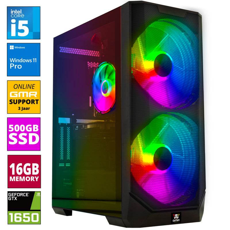 Intel Compleet PC | Intel Core i5 | 16 GB RAM | 500 GB SSD | GTX 1650 | Windows 11 Pro