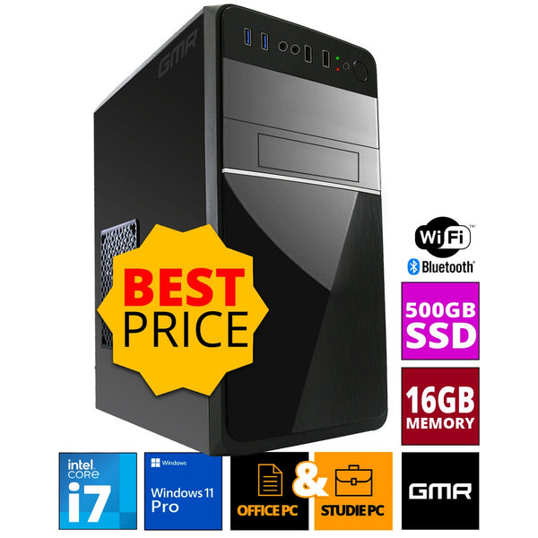 Intel Compleet PC | Intel Core i7 | 16 GB RAM | 500 GB SSD | Windows 11 Pro