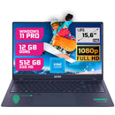 GMR - 15.6 Inch Full HD Laptop - Intel N95 - 12GB DDR5 RAM - 512GB SSD - Windows 11 Pro voor Thuis, Office en Studie - QWERTZ Notebook