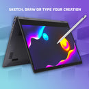 GMR - YOGA 360° Laptop - 14 Inch Full HD Touchscreen + Stylus - Intel N100 - 16GB DDR4 RAM - 512GB SSD - Windows 11 voor Thuis, Office en Studie Notebook