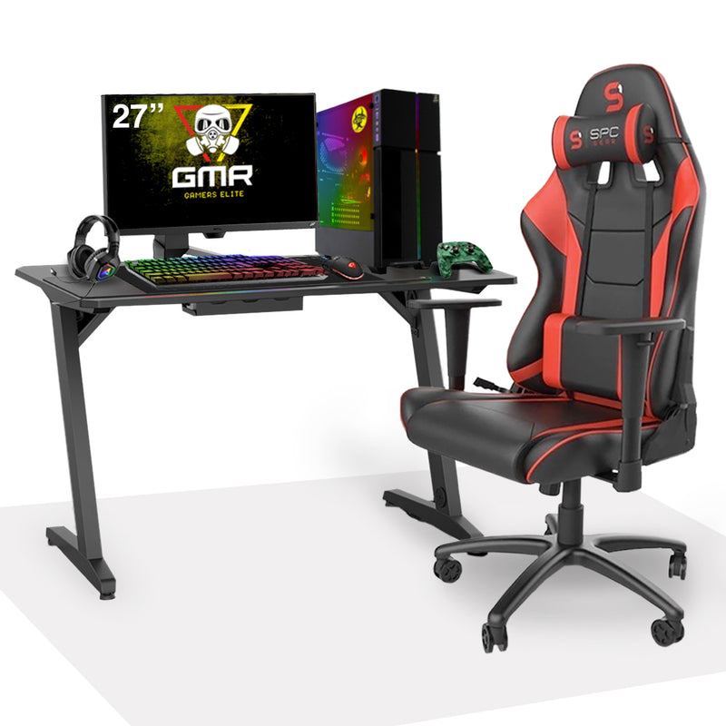 GMR - Crusader Complete Gaming SETUP C1 (GamePC + Gaming Desk + Gaming Chair + 27 Inch Monitor + Toetsenbord + Muis + Game Controller + Muismat + Gaming Headset)